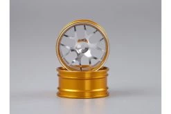 48077SIGY | Killerbody 1.9" Gold/Silver Aluminium Corvette GT2 T-Drift Rims 2Pcs