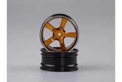 48079GLD | Killerbody 1.9" Black/Gold Aluminium Camaro 5 Spoke T-Drift Rims 2Pcs