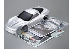 48143 | Killerbody 1/10 Corvette GT2 Silver Painted Body Shell W/ Decal Sheet