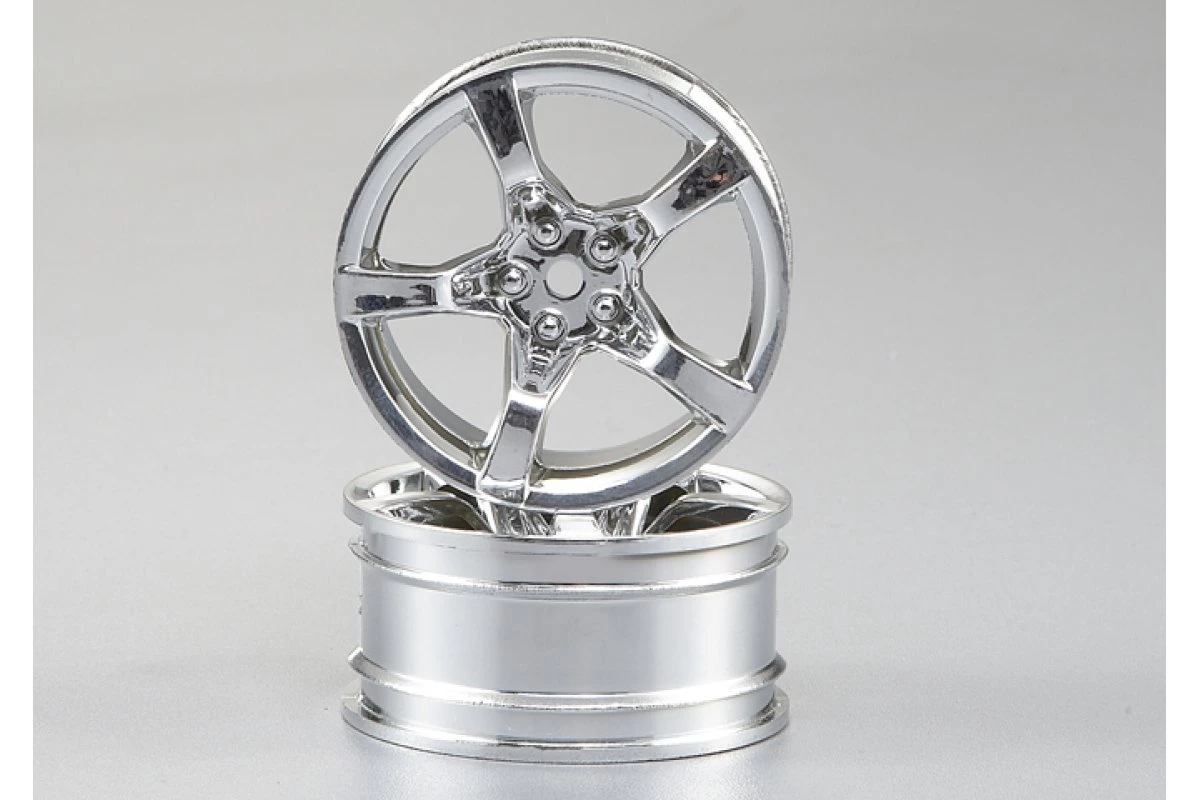 48264 | Killerbody 1.9" Chrome 5 Spoke T-Drift Rims 4Pcs W/ 3mm Off-Set 2 48264 | Killerbody 1.9" Chrome 5 Spoke T-Drift Rims 4Pcs W/ 3mm Off-Set - Image 2